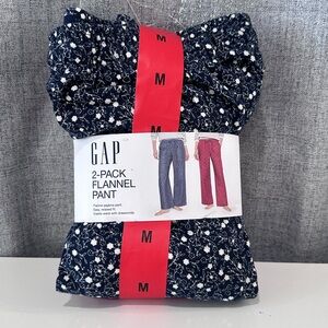 GAP Flannel women’s pajama Pant 2-Pack - Navy dark pink. Size M. NWT.